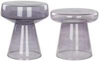 Beistelltisch 2er Set Rauchglas grau rund Couchtisch Retro Laguna/Caldera