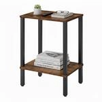 Relaxdays Beistelltisch, 2 Ablagen, Industrial Design, braun/schwarz | HxBxT: