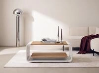 WFL GROUP Couchtisch 100 x 50 cm mit Schwebender Ablage in Craft Eiche &ndash;...