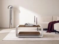 WFL GROUP Couchtisch 100 x 50 cm mit Schwebender Ablage in Lefkas Eiche &ndash;...