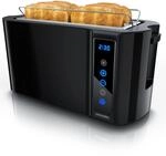 Arendo - Edelstahl Toaster Langschlitz 4 Scheiben - Touchscreen &ndash;