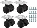 SOTECH Set M&ouml;belrollen AACHEN &Oslash; 35 mm schwarz 2 x mit und 2 x ohne Bremse |...