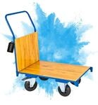 PROREGAL Transportwagen Handwagen Materialwagen | HxBxL 93x51x95cm | 2 Lenk- &