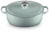Le Creuset Signature Ovaler Br&auml;ter aus Gusseisen, 27 cm, 4,1 Liter, Sea Salt