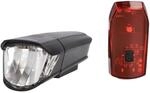 FISCHER LED Beleuchtungsset Fahrrad | 30/15L Lux Frontlicht | R&uuml;cklicht 