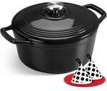 Overmont Br&auml;ter emaille Gusseisen Topf - Schmortopf 24cm backofengeeignet - mit