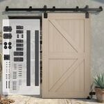 HOMCOM Schiebet&uuml;r Komplettset bis 200kg 244cm, Schienen, Rohrschellen 