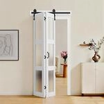 VEVOR Faltbare Schiebet&uuml;r im Scheunentor-Stil 914x2134 mm, Faltt&uuml;r aus MDF +