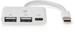 Nedis USB-Hub, 1 x USB-C&trade;, 1 x USB-C&trade; / 2 x USB 2.0 A-Buchse, 3 Ports,