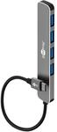 goobay USB C 3.2 - USB A 3.2 / USB-C-Stecker zu 4X USB-A, kompakter Hub f&uuml;r Laptop,