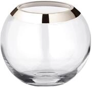 EDZARD Kugelvase Mirinde (H 18 cm, &Oslash; 20 cm), Kristallglas mit Platinrand | F&uuml;r