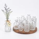 Relaxdays Vasen, 10er Set, strukturiert, Vintage-Design, Glas, H: 10&ndash;14,7 cm,
