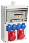 VOTHA&reg; Wandverteiler - verdrahtet"W&Uuml;RZBURG" mit FI-Schalter Steckdose 230 V~ 4, CEE