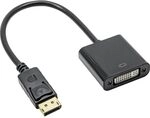 AKYGA AK-AD-58 DVI 24+5 Dual Link/DisplayPort Stecker Adapter Konverter Kabel