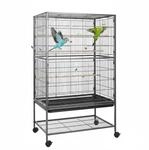 Mucola Vogelk&auml;fig Zuchtk&auml;fig Vogelvoliere Schublade 131x78x52 cm Stahl Grau |...