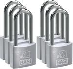 BASI | 6er Set Vorhangschloss | 40 mm | gleichsperrend | hoher B&uuml;gel | massives