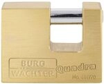 Burg-W&auml;chter Zylinder-Vorhangschloss, Quadratische Form, Messing, 444 70 Quadra