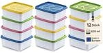 Annastore Tiefk&uuml;hldosen 12er Set 650 ml - luftdicht - Gefrierdosen 