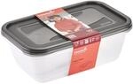 keeeper fredo fresh Frischhaltedosenset 2-teilig, 2 x 3,3 l, Crystal Grey