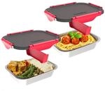 FAITRON Inner Dish 2er Set, Auslaufsichere Edelstahl-Schalen mit Trennsteg und