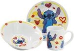 STOR Kinder Geschirrset Stitch - Keramik Teller, Sch&uuml;ssel und Tasse - Komplettes