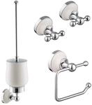 PaulGurkes Bad-Accessoires Set Nostalgie Retro Messing verchromt, Handtuchhaken