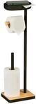 Relaxdays Toilettenpapierhalter freistehend, mit Fach, HBT: 68 x 20,5 x 16 cm,