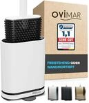 ovimar Toilettenb&uuml;rste Oppdal | Wei&szlig; | Silikon Klob&uuml;rste | WC B&uuml;rste mit