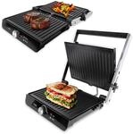 ADE Kontaktgrill 2.000 Watt | Elektrogrill f&uuml;r Balkon | Sandwichmaker 3 in 1 