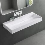 Mai & Mai Waschbecken Bad 100x46x12cm Wei&szlig; inkl. Ablaufgarnitur |...