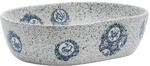 vidaXL Aufsatzwaschbecken Grau und Blau Oval 47x33x13 cm Keramik