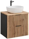 Lomadox Waschtisch 61 cm Badezimmer Unterschrank Waschtischplatte Keramik