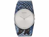 Calvin Klein Damen Analog Quarz Uhr mit Leder Armband K5V231V6
