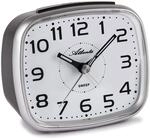 Atlanta Quarzwecker ohne Ticken mit Licht Snooze Analog Silber - 2142-19