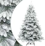 vidaXL K&uuml;nstlicher Scharnier-Weihnachtsbaum schneebedeckt Wei&szlig; 180 cm