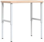vidaXL Werkbank 100x60x(73-99,5) cm Massivholz Eiche Rechteckig