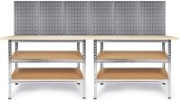 Werkstatt Set Werkstatteinrichtung Uwe 240 cm mit 2 Werkb&auml;nken und 6...