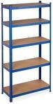 Relaxdays Schwerlastregal 2er Set, Traglast 875 kg, 5 Ebenen, blau | Keller,...