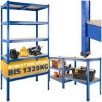 tectake&reg; Lagerregal, Schwerlastregal, Metallregal zu Werkbank Arbeitstisch...