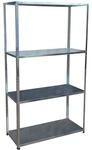 Relaxdays Lagerregal, Stahl, HBT 145x75x30 cm, bis 160 kg, 4 Ebenen, Keller, Garage &