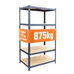 Relaxdays Schwerlastregal, HBT: 200x100x40 cm, anthrazit | Traglast 875 kg, 5