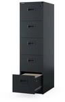 Jan Nowak Aktenschrank Metall 5 Schubladen 162 x 60 x 46 cm B&uuml;roschrank 