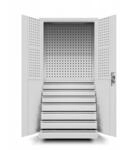Jan Nowak Werkzeugschrank Metall mit 7 Schubladen, Lochwand, 185x92x50 cm 