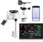 VEVOR 7-in-1 WLAN-Wetterstation mit APP, 7,5-Zoll-VA-Display, solarbetriebener