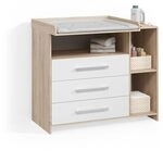 Livinity Wickelkommode Torino Wei&szlig;/Sonoma | mit Schubladen