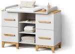 Livinity Wickelkommode Mailo Wei&szlig;/Artisan | XL mit 4 Schubladenzur...