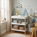 [en.casa] Wickeltisch Oupilu mit 2 Ablagen 91 x 82 x 53 cm Wei&szlig; |...