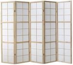 Homestyle4u Paravent Raumteiler 5 teilig Holz Natur Raumtrenner | H&ouml;he 175 cm...