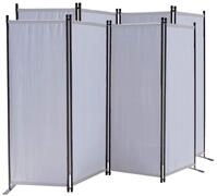 QUICK STAR 2 St&uuml;ck Paravent 4 Teilig 165 x 220 cm Wei&szlig; - Garten & Balkon
