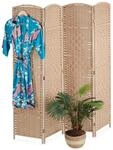 Relaxdays Paravent, 4-teilig, Raumtrenner faltbar, HxB 170x160 cm, Natur 
